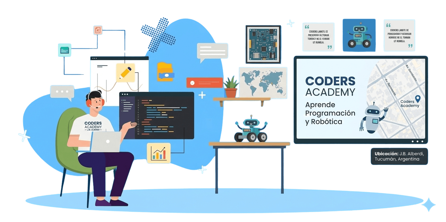 Estudiantes de Coders Academy aprendiendo programación y robótica
